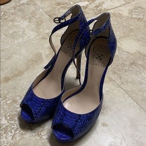Blue Snake Print Vince Camuto Heels